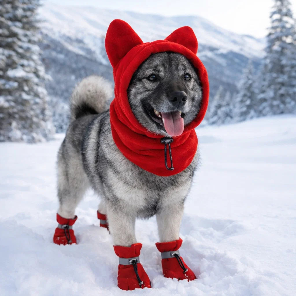 Varm hundelue med ørebeskyttelse